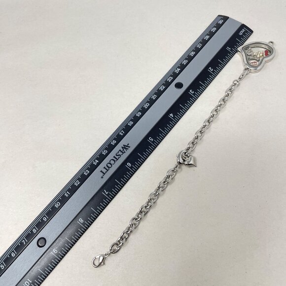 Heart Locket Bracelet Floating Charms Love Personalize Silver-Tone Mom Teacher - Picture 7 of 7